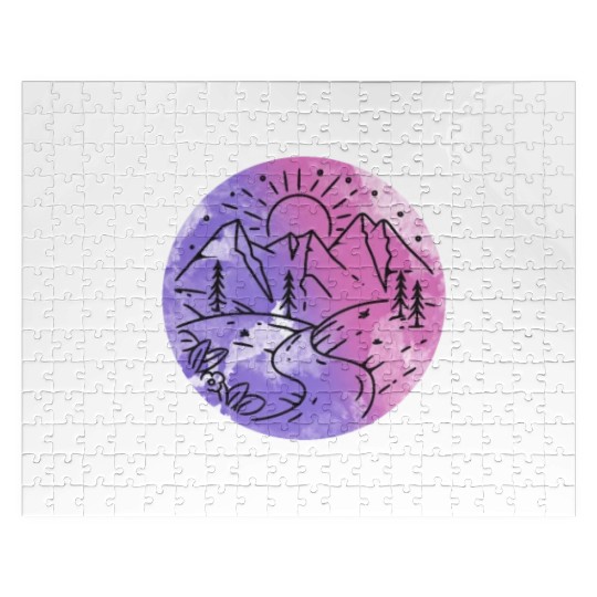 Hiker Mountains Compass climbing Mountaineering Jigsaw Puzzles