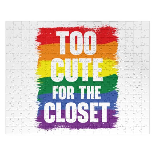 Too Cute For The Closet Pride Month LGBTQ Gay Jigsaw Puzzles