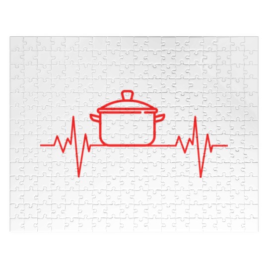 Passion Cooking / Eating / Baking Heartbeat ECG Jigsaw Puzzles