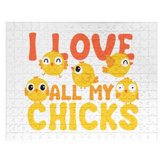 I Love All My Chicks Chicken Farmer Cow Farming Jigsaw Puzzles