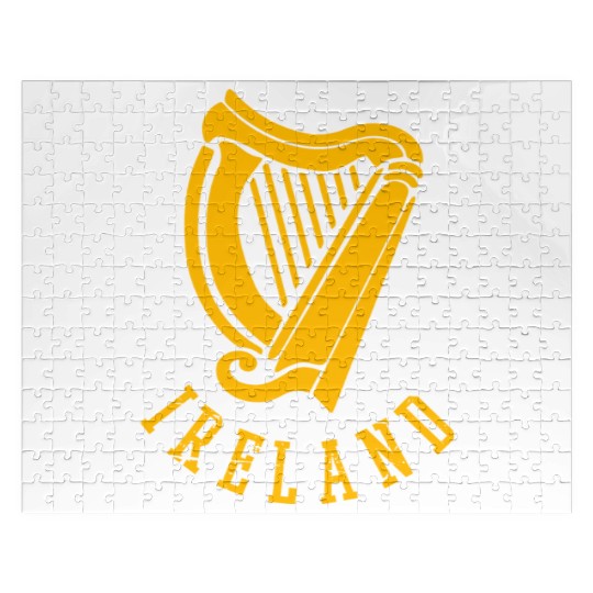 Irish Celtic Harp Medieval Emblem Of Ireland Jigsaw Puzzles