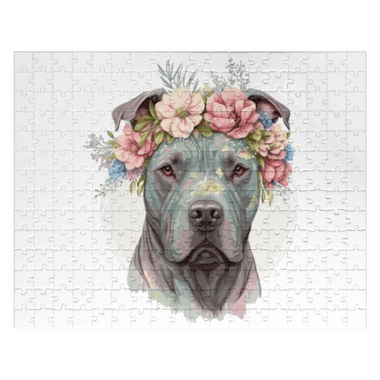 Cute Cane Corso Flower Crown Pet Dog Puppy Jigsaw Puzzles