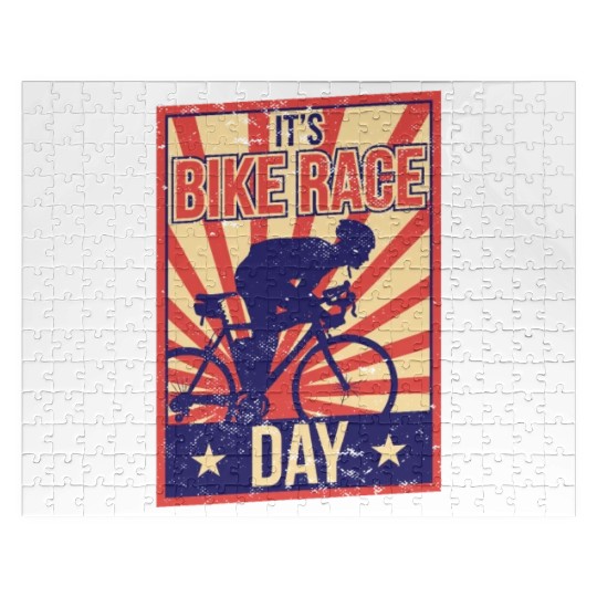It's Bike Race Day Cycling Bicycle Racing Racer Jigsaw Puzzles