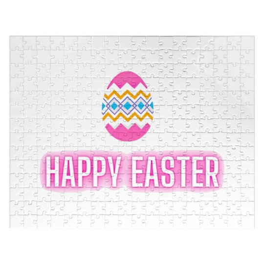 Happy easter colored eggs design Jigsaw Puzzles