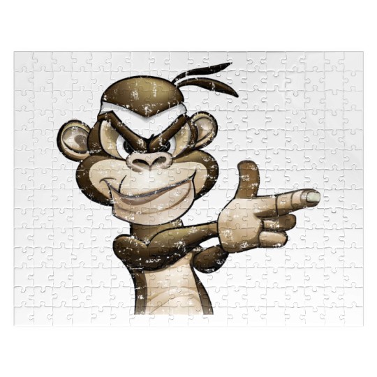 Gangster Monkey Graffity Handgun Jigsaw Puzzles