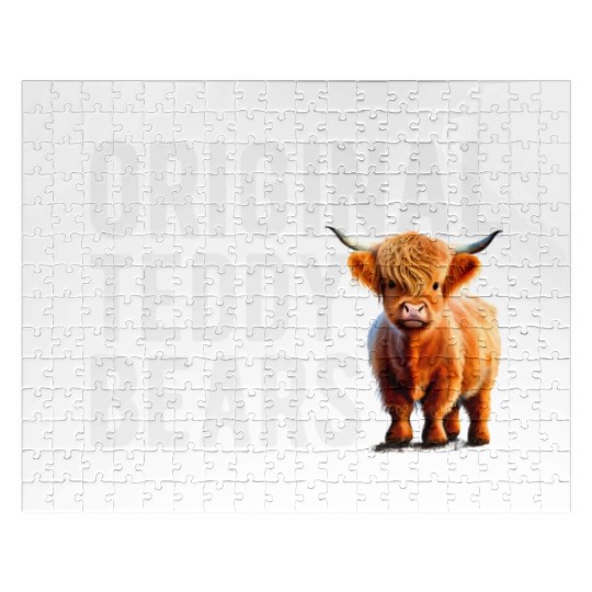 Original Teddy Bears Highland Cow Scottish Cattle Jigsaw Puzzles