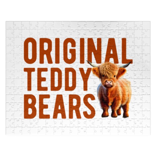 Original Teddy Bears Highland Cow Scottish Cattle Jigsaw Puzzles