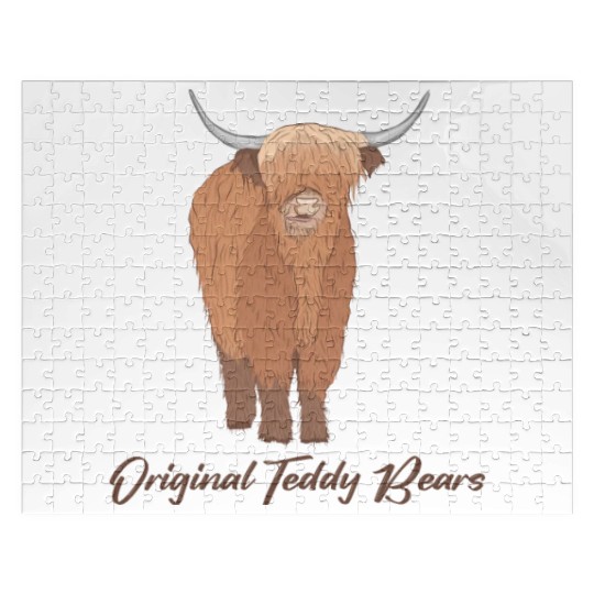 Original Teddy Bears Highland Cow Scottish Cattle Jigsaw Puzzles