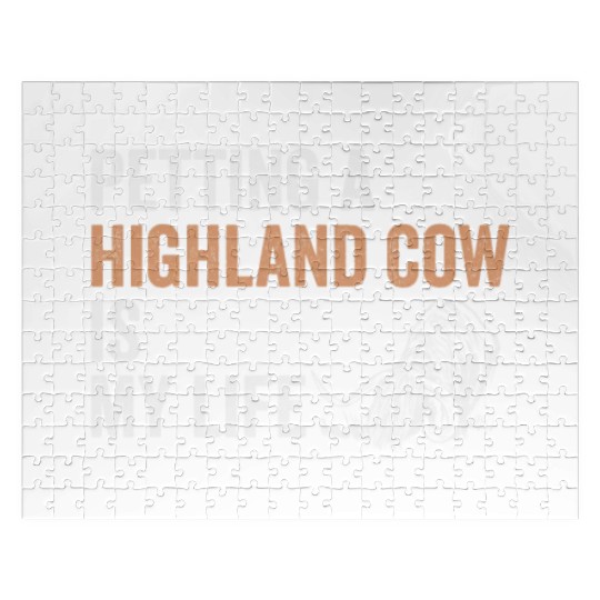 Petting A Highland Cow Is My Life Scottish Cattle Jigsaw Puzzles
