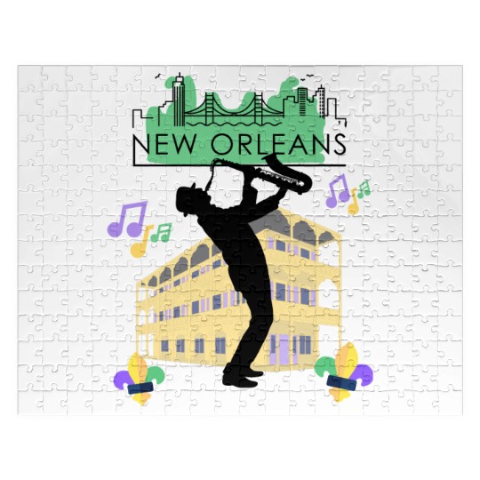 Mardi Gras New Orleans Louisiana City Jazz Music Jigsaw Puzzles