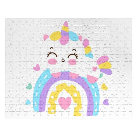 Sweet Kawaii Rainbow Unicorn Cute Girl Gift Jigsaw Puzzles