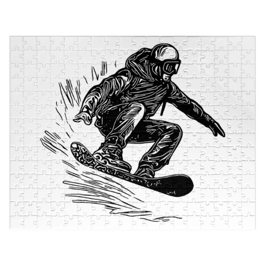 Snowboarding Jump Style Crass Snowboard Move Jigsaw Puzzles
