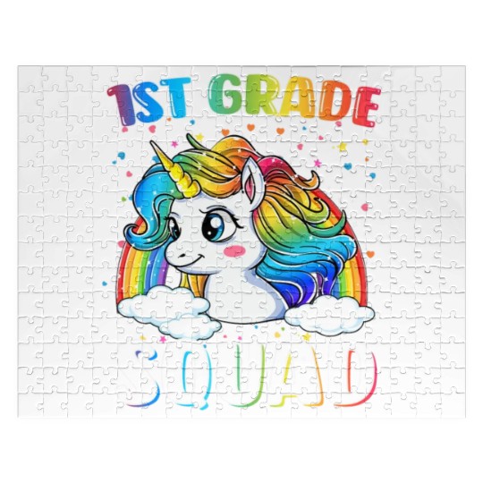 1st Grade Squad Unicorn Rainbow Back To School Jigsaw Puzzles