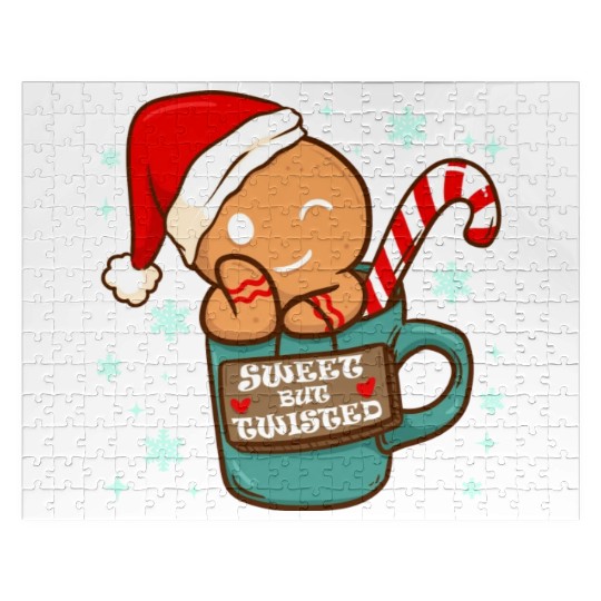 Sweet But Twisted Christmas Candy Cane Gingerbread Jigsaw Puzzles