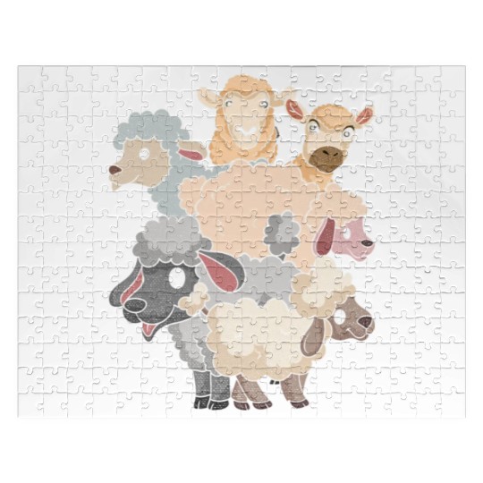 Cute Lamb Farm Animal Lover Farmer Sheep Jigsaw Puzzles