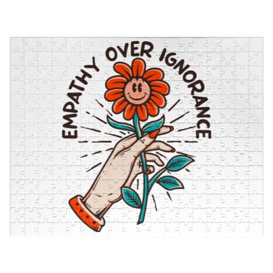Empathy Over Ignorance Flower Jigsaw Puzzles