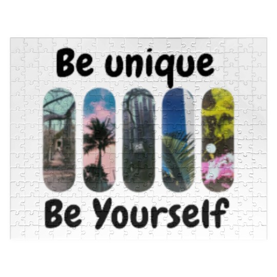 Ski Panels with Be Unique Be Yourself Motivation Jigsaw Puzzles