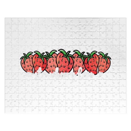 Cute Strawberry Love Lovers Fruit Berry Farmer Jigsaw Puzzles