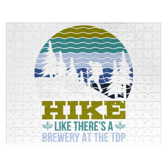 Hiker funny Beer lover Hiking Mountaineering Jigsaw Puzzles