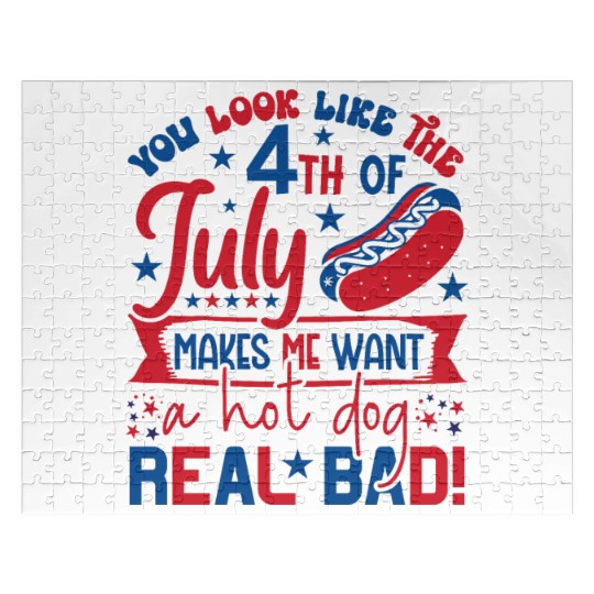look like the 4th of july makes me want a hot dog Jigsaw Puzzles