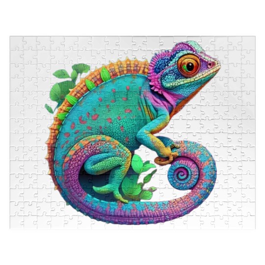 Cute Chameleon is a colorful beautiful Cute animal Jigsaw Puzzles
