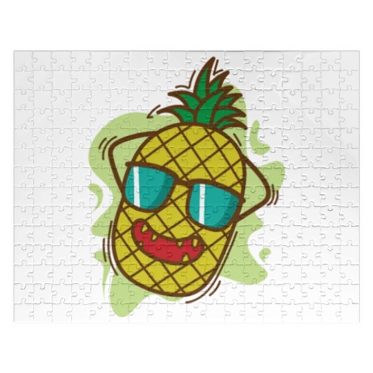 Pineapple chilling on Vacation tropical sweet Frui Jigsaw Puzzles