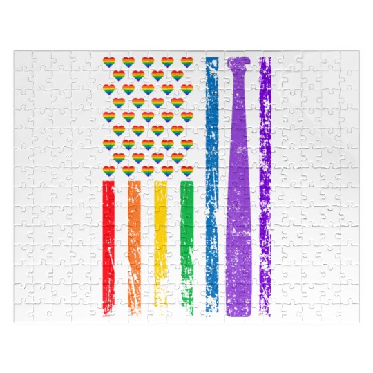 American Sports Flag Rainbow LGBT Pride Month Jigsaw Puzzles
