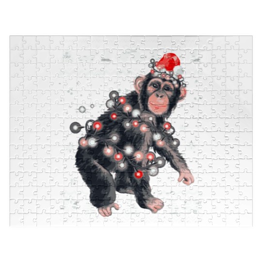 Chimpanzee Monkey Ugly Pajama Monkey Jigsaw Puzzles