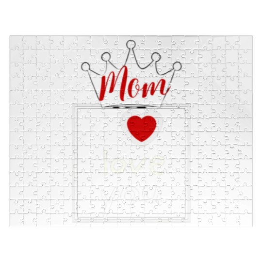 i love you mom , mother s' day ,black Jigsaw Puzzles