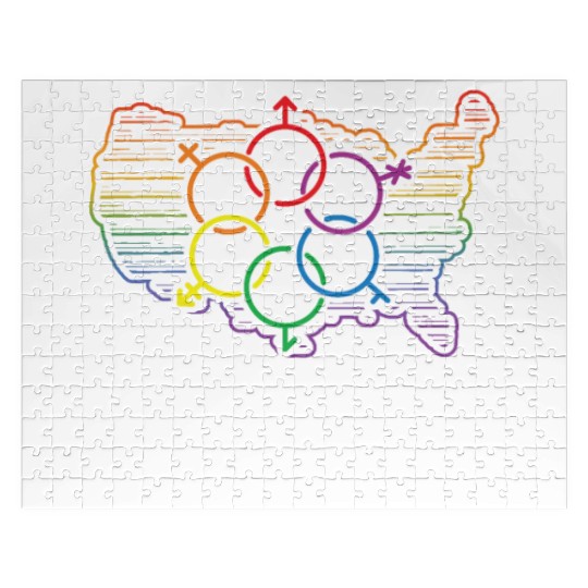 Sandy Springs Pride Flag Pride Month LGBTQ Flag Jigsaw Puzzles