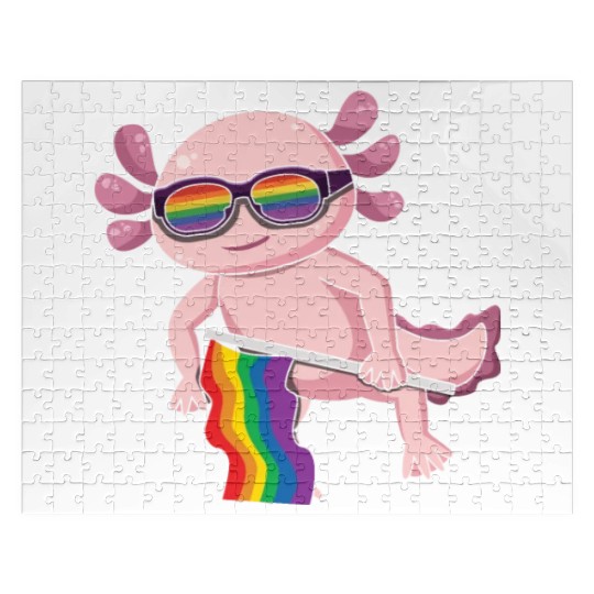 Axolotl Gay LGBTQ Rainbow LGBT Pride Month Jigsaw Puzzles