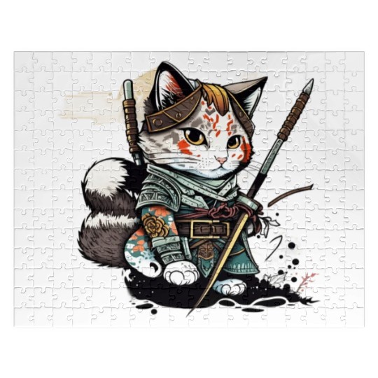 The Fearless Samurai Cat: A Sword's Master Jigsaw Puzzles