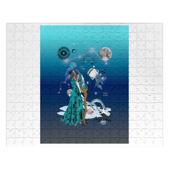 Zodiac sign Aquarius in the unique version Graphic Jigsaw Puzzles