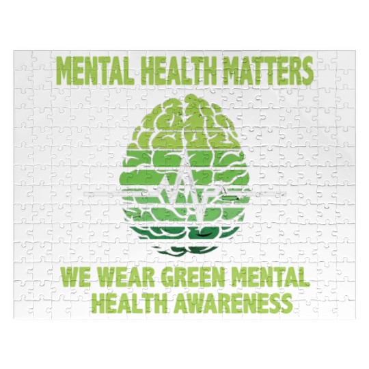 MENTAL HEALTH MATTERS WE WEAR GREEN MENTAL Jigsaw Puzzles