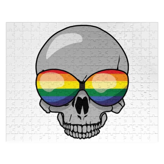 Skeleton Gay LGBTQ Rainbow LGBT Pride Month Jigsaw Puzzles