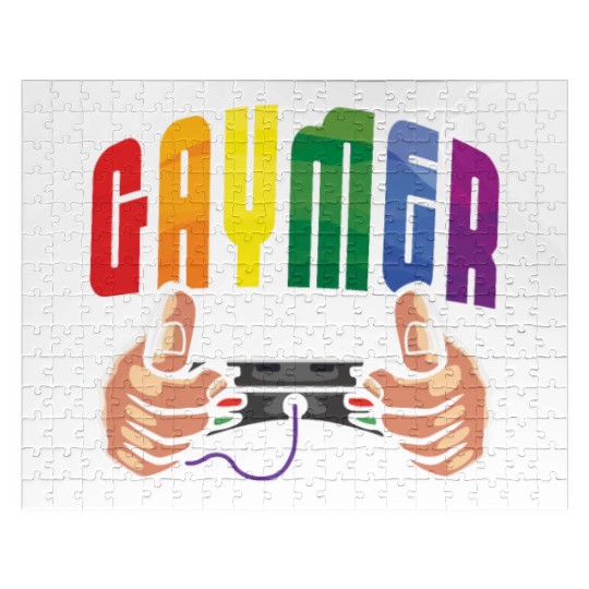 Gay Gamer LGBTQ Rainbow LGBT Pride Month Jigsaw Puzzles