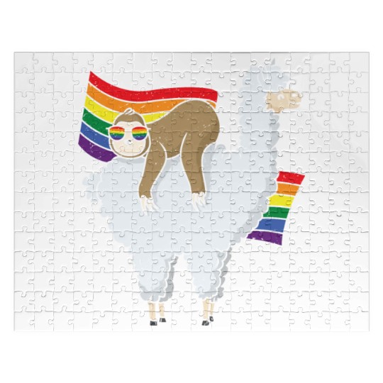 Sloth Equality Gay LGBTQ Rainbow LGBT Pride Month Jigsaw Puzzles