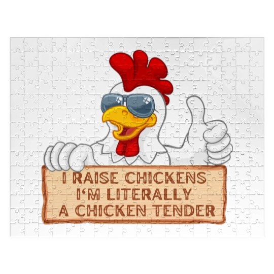 Funny Saying Farm I Raise Chickens funny farmer Jigsaw Puzzles