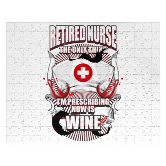 Funny Retired Nurse Wine Lover Nurse Jigsaw Puzzles