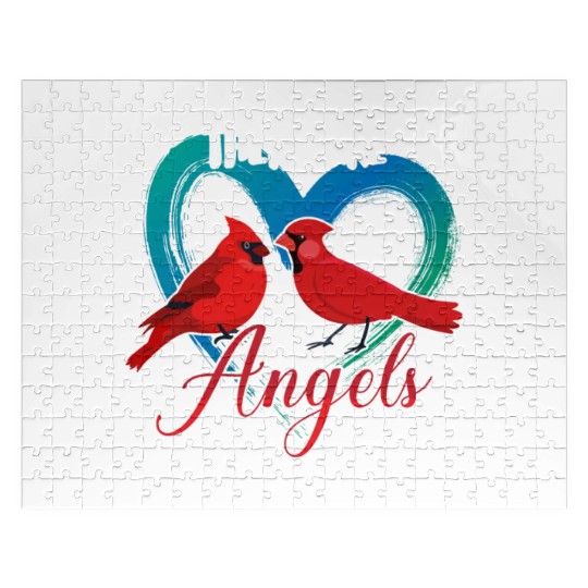 I Believe There Are Angels Among Us Cardinal Bird Jigsaw Puzzles