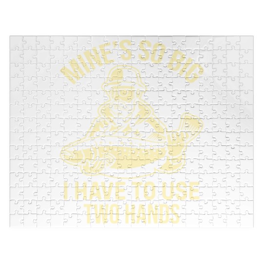 Fishing Saying - Mines So Big I Have To Use Two Ha Jigsaw Puzzles