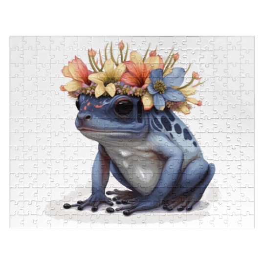 Cute Poison Dart Frog Flower Crown Amphibian Lover Jigsaw Puzzles