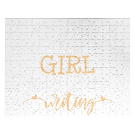 Writing Girl Who Loves Funny Writer Lover Outfit Jigsaw Puzzles