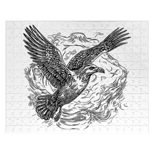 Flying Seagull Over The Water Cloud Jigsaw Puzzles