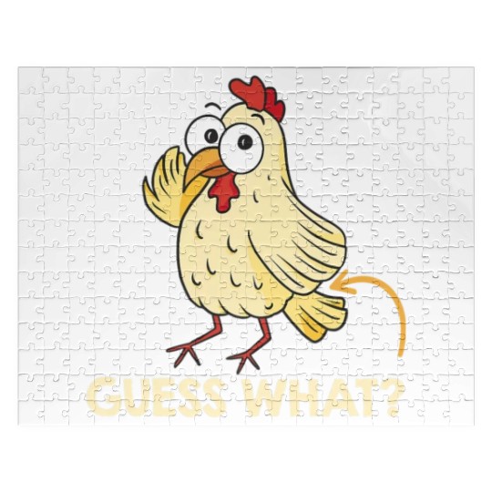Guess What Chicken Butt Chickens Farmer Jigsaw Puzzles