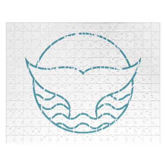 Save The Whales Minimalistic Whale Tail Ocean Jigsaw Puzzles