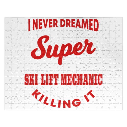 Funny Ski Lift Mechanic Costume Jigsaw Puzzles