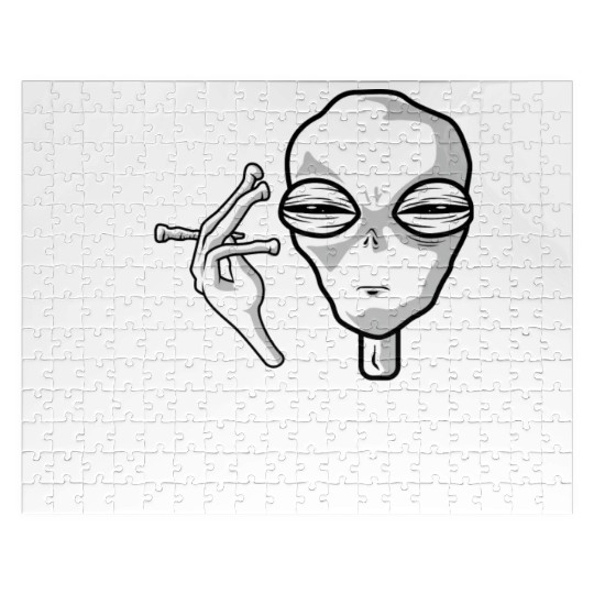 But Is It Art Funny Alien Smoking Alien Art Lover Jigsaw Puzzles