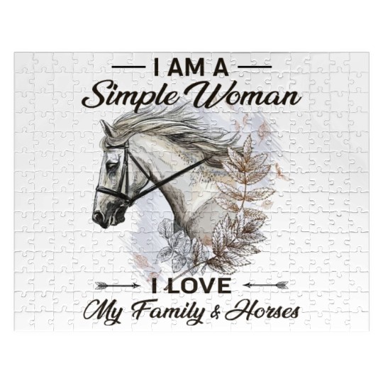 I Am A Simple Woman I Love My Family And Horses Jigsaw Puzzles