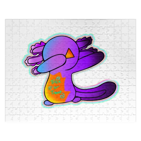 Jack O Lantern Axolotl Halloween Trick Or Treat 1 Jigsaw Puzzles